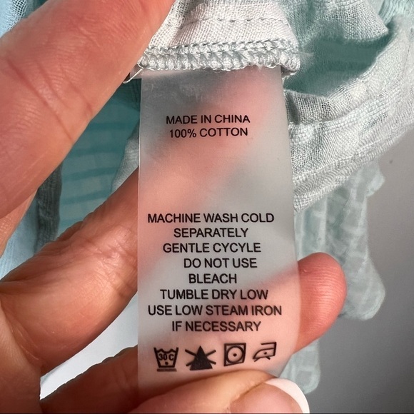 Vince Camuto Teal Flutter Sleeve Boho Top - Picture 9 of 9